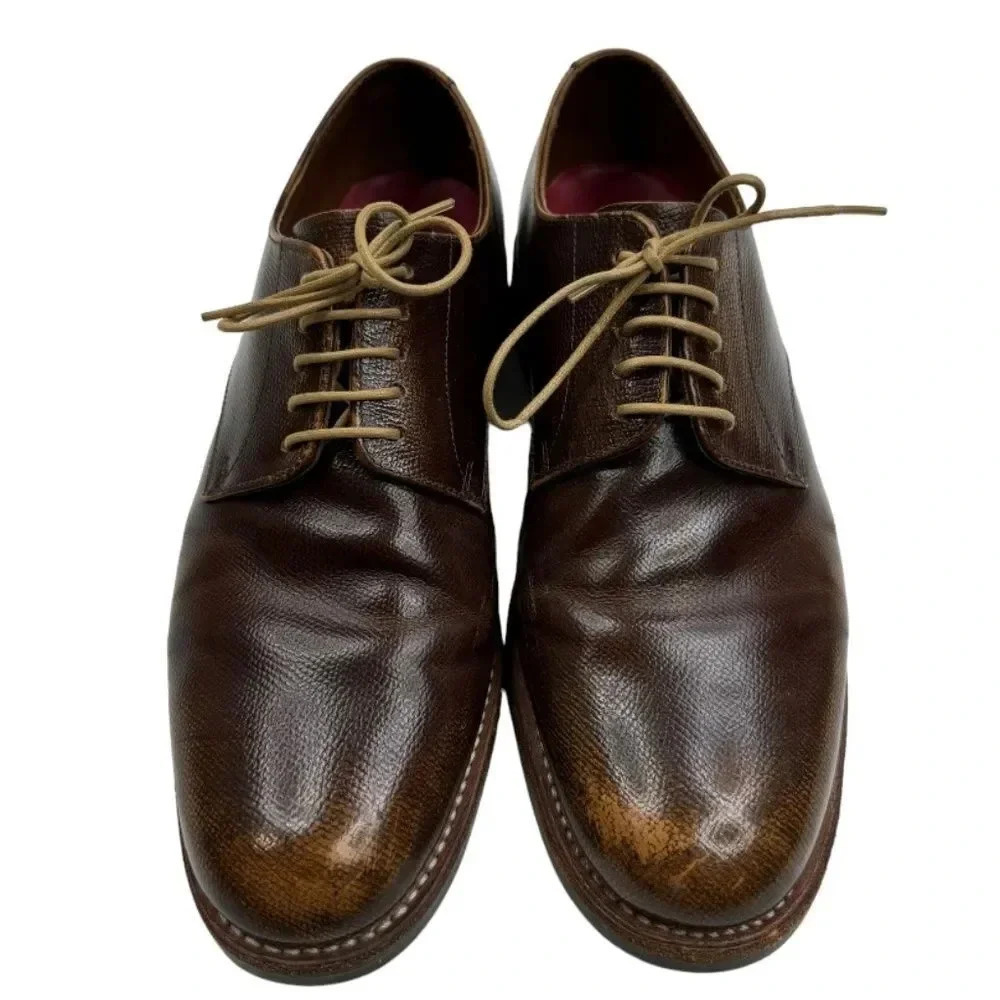 Grenson Curtis Derby Shoes Brown Leather Goodyear Welted Men’s US 9 UK 8.5 - Picture 2 of 15